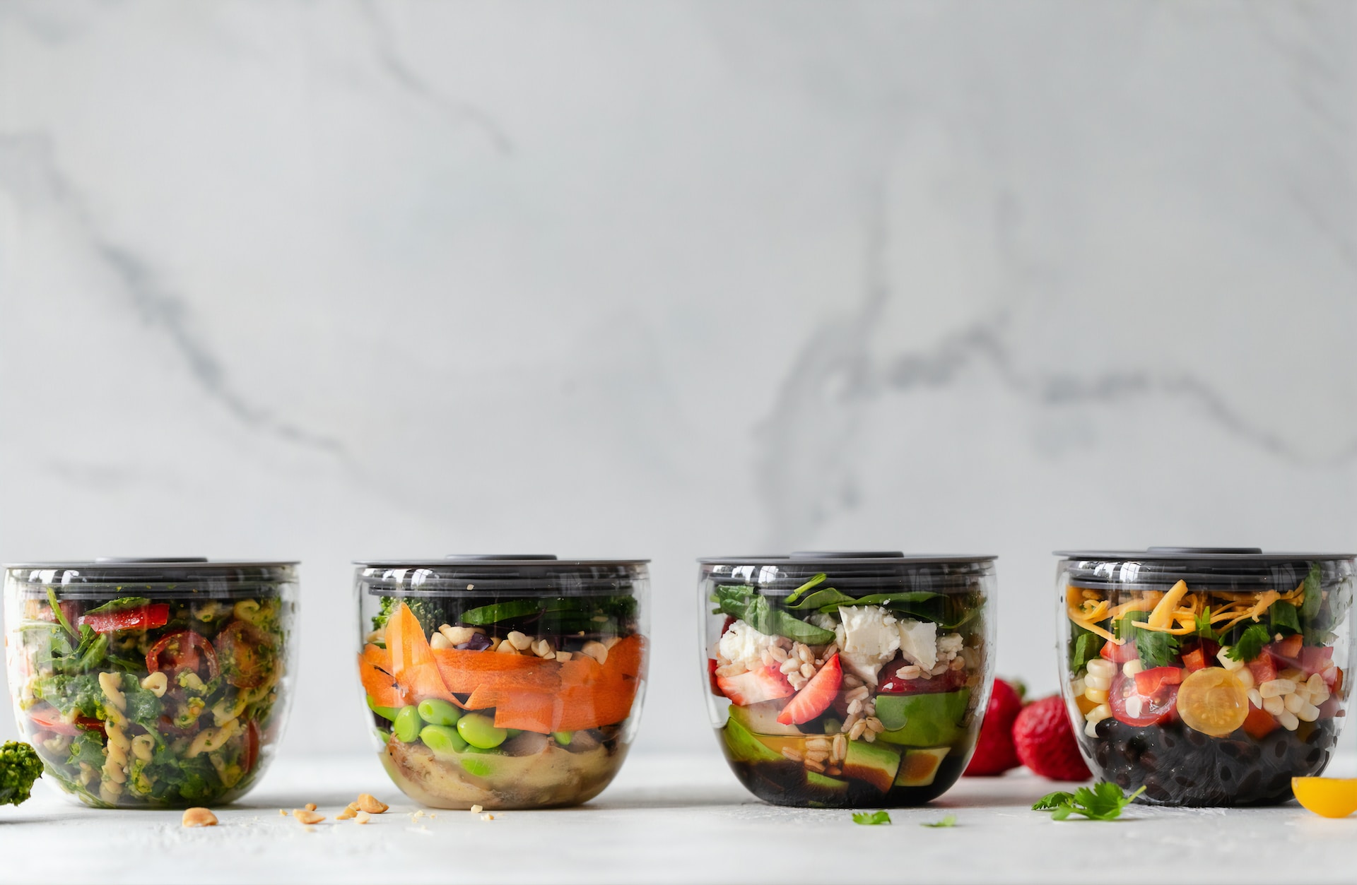 vegetarian prepared lunch containers