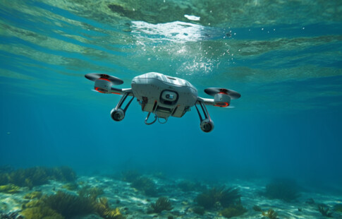 underwater drone scanning ocean