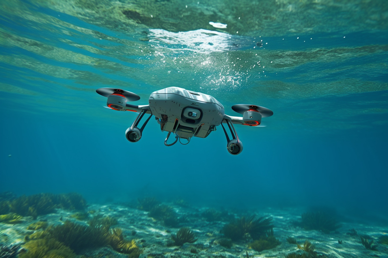 underwater drone scanning ocean