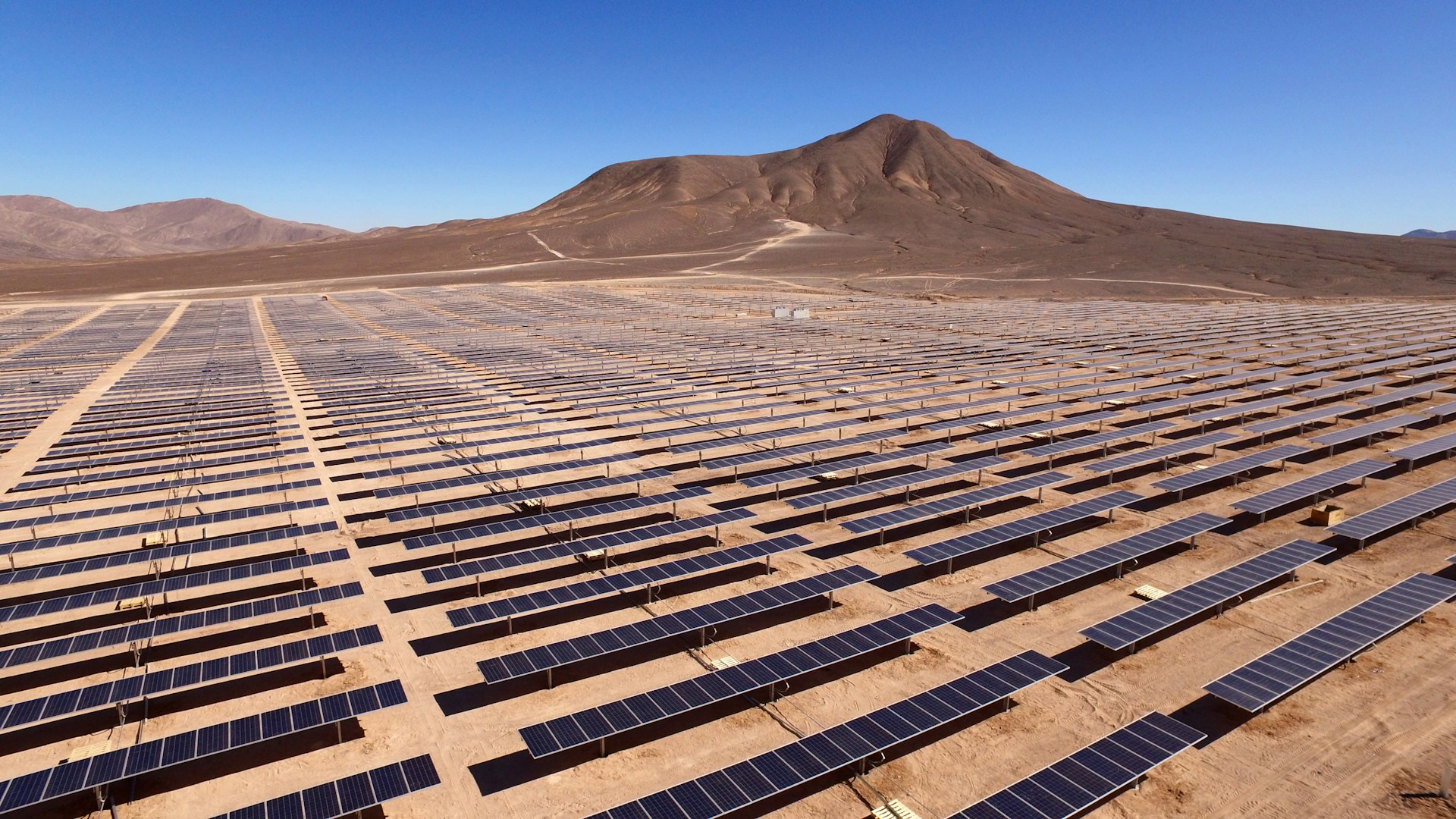 Solar farm in the middle of the desert in Chile