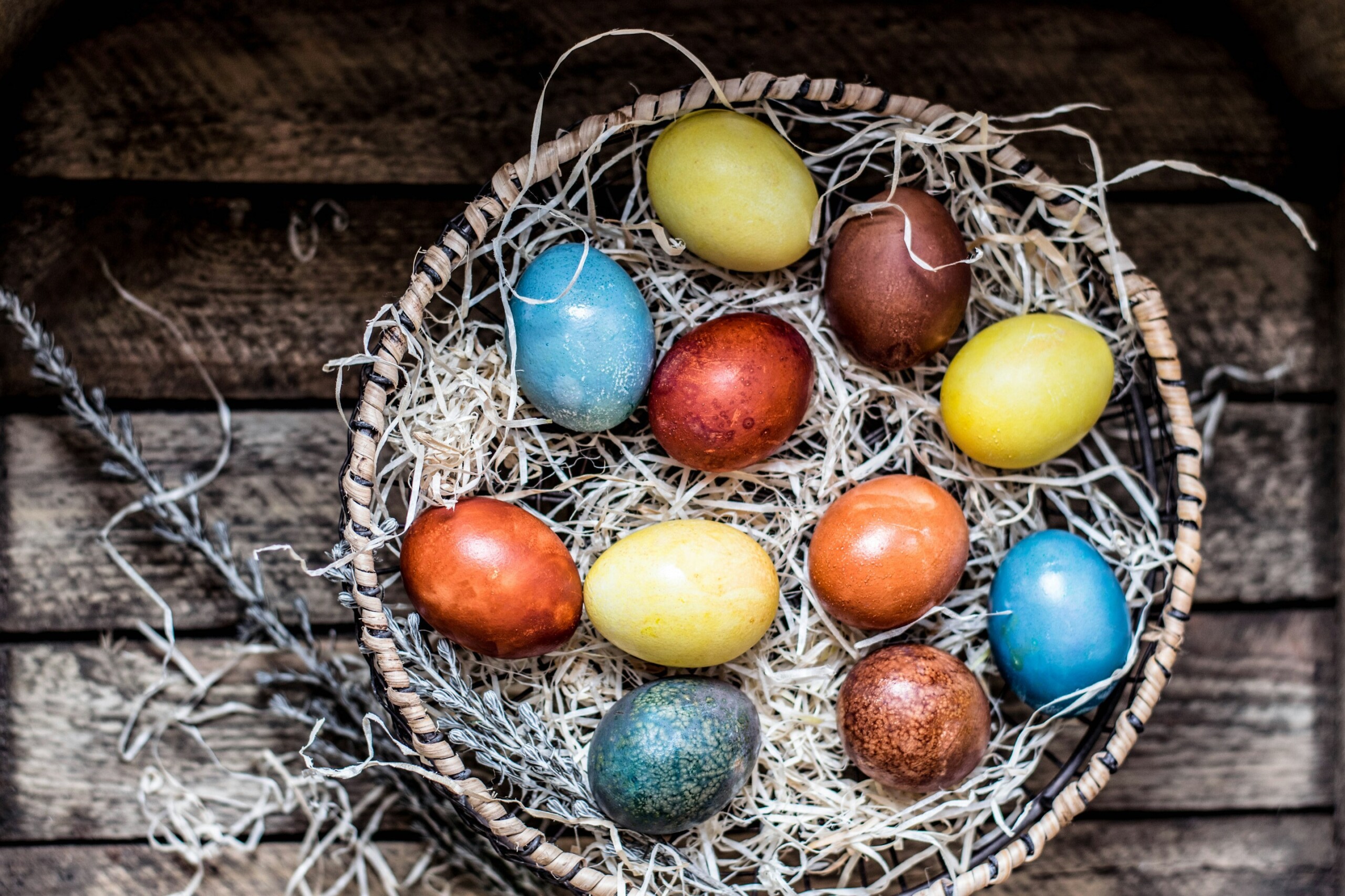 A natural egg dye kit is a fun way to get the kids interested in recycling.