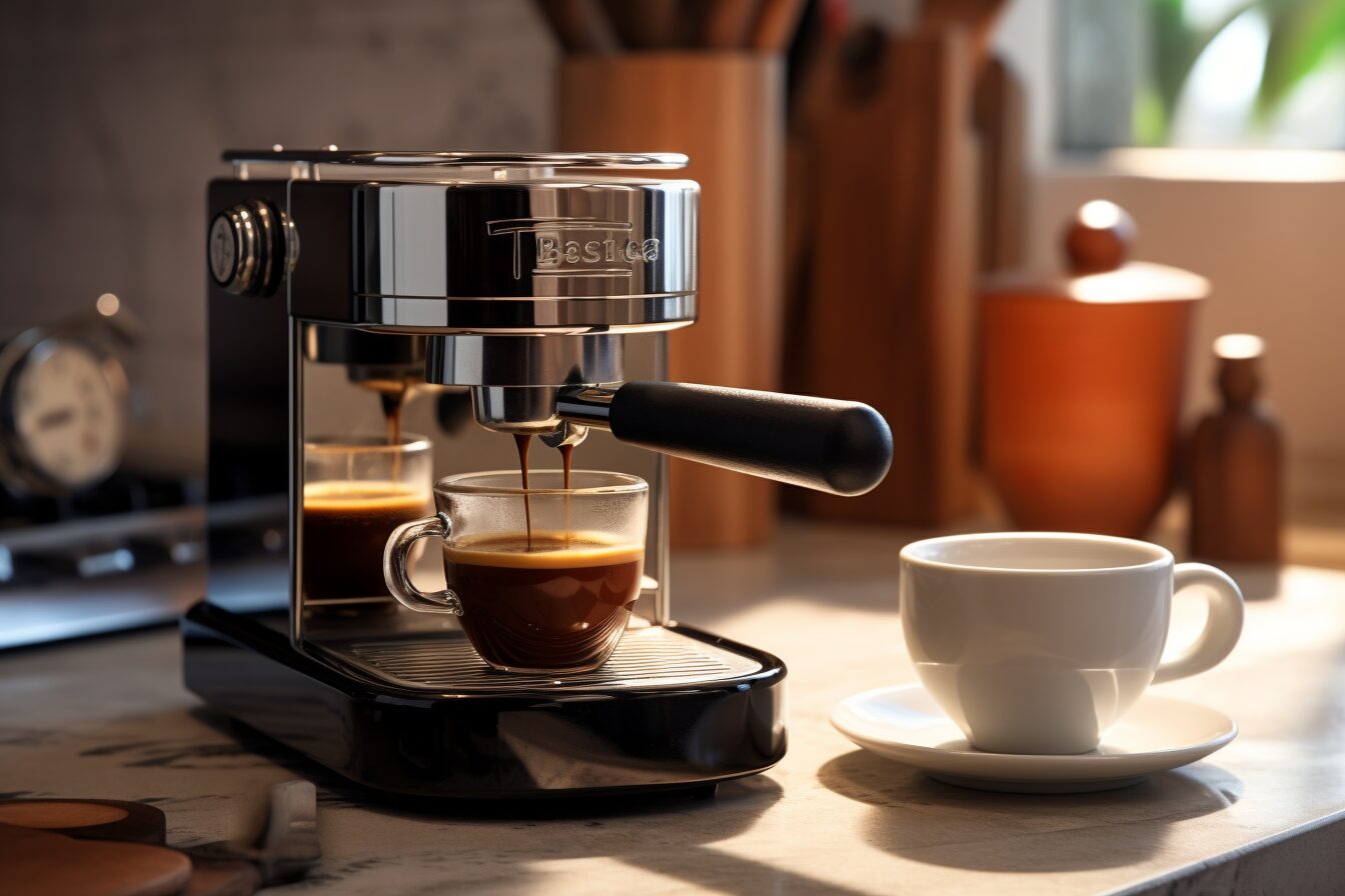 espresso maker making a double shot