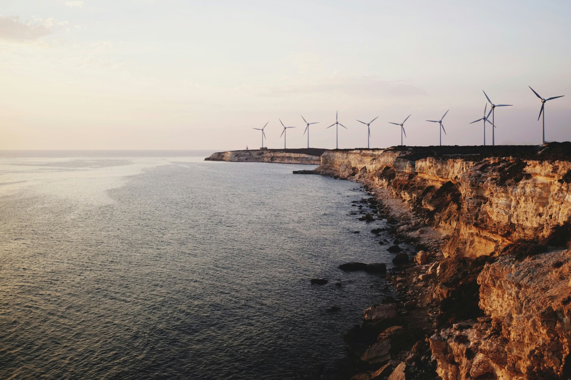 Windmills on a cliff