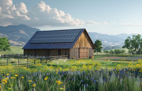 barn with solar panels