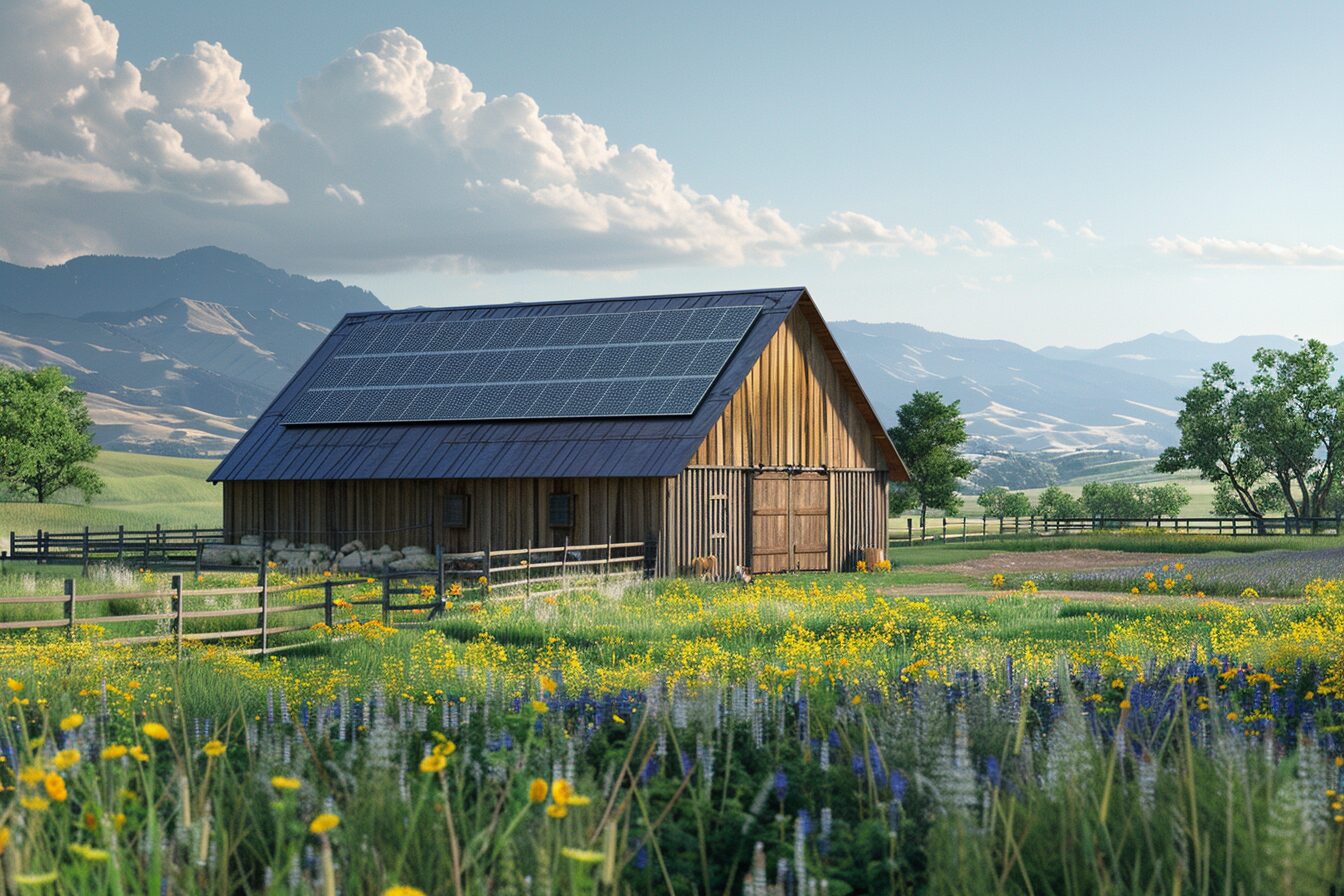 barn with solar panels