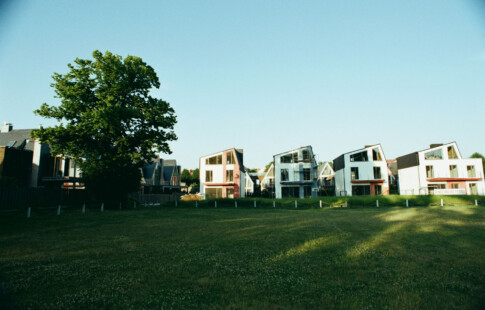 line of modular houses