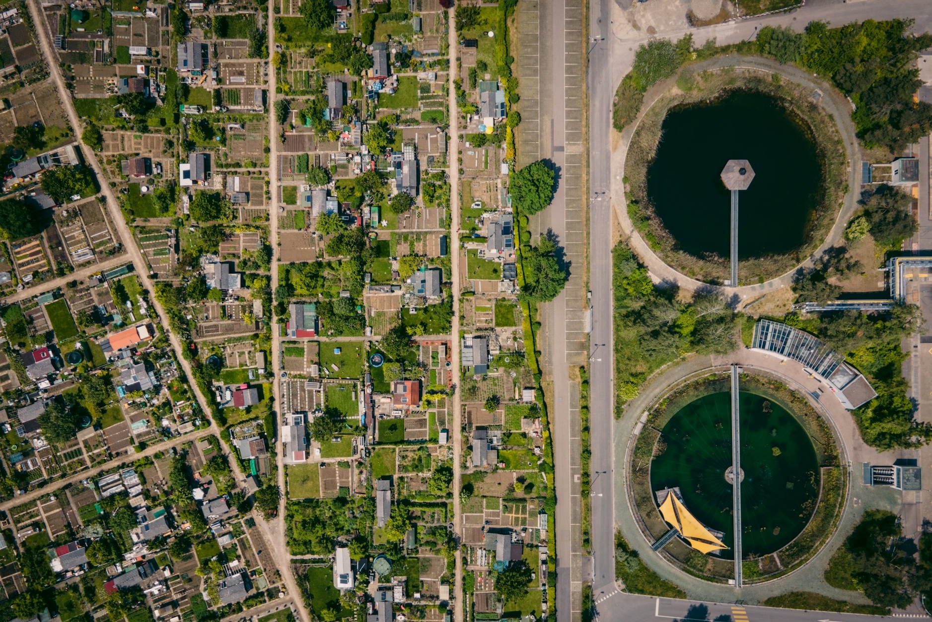 Water Treatment Plant Next to Community