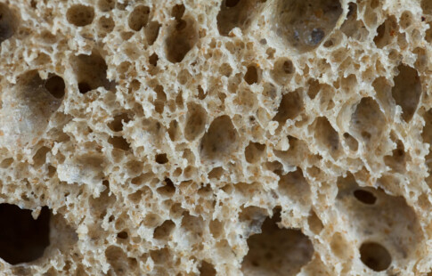 close up of bread air pockets