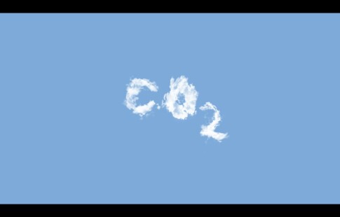 CO2 spelled out in the sky