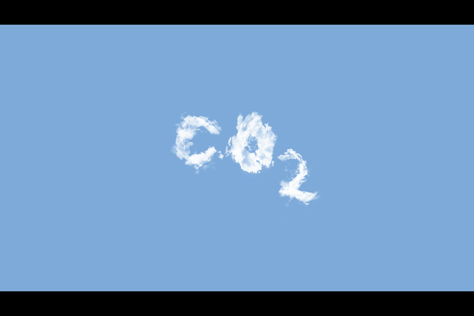 CO2 spelled out in the sky