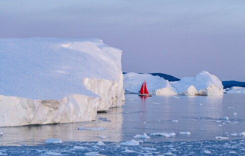 photo of a large glacier in the arctic